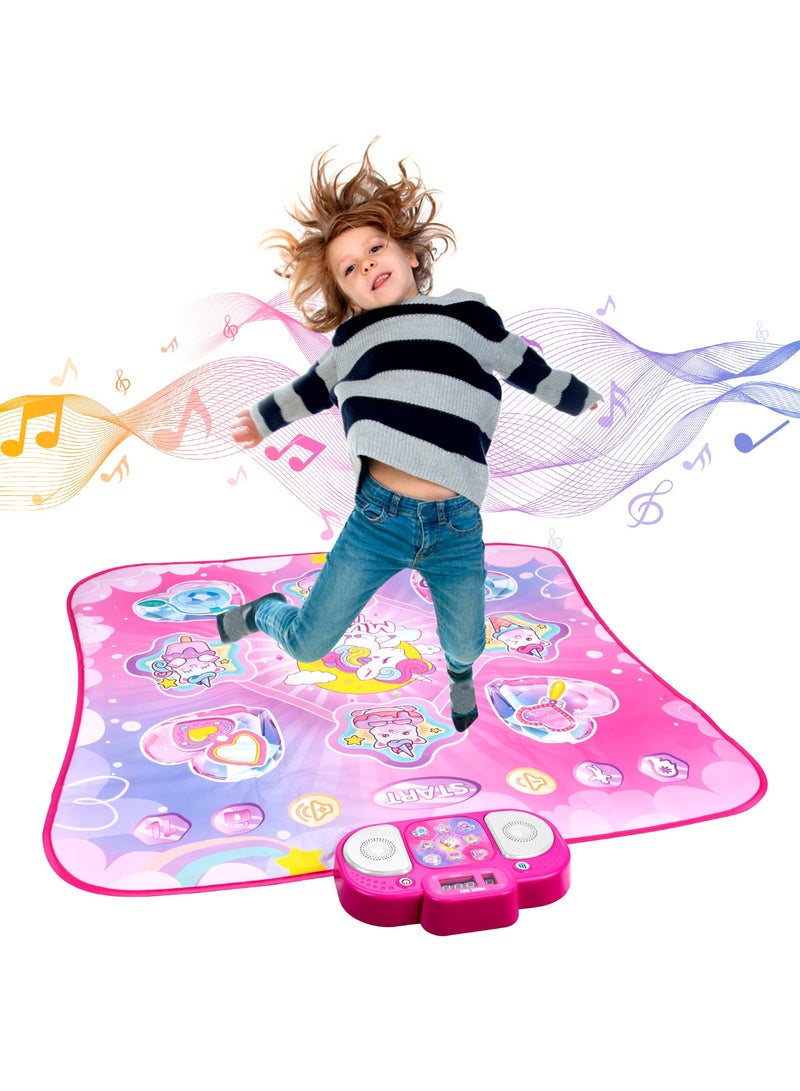 عام سجادة رقص فردية، بسجادة موسيقية للتعلم المبكر للأطفال مقاس 87×91 سم، وضع الذاكرة، تحدي التمرين، بسجادة سميكة مانعة للانزلاق، لعبة موسيقية تعمل بالقدم، أداة لياقة داخلية للتفاعل بين الوالدين والطفل. - Image 1